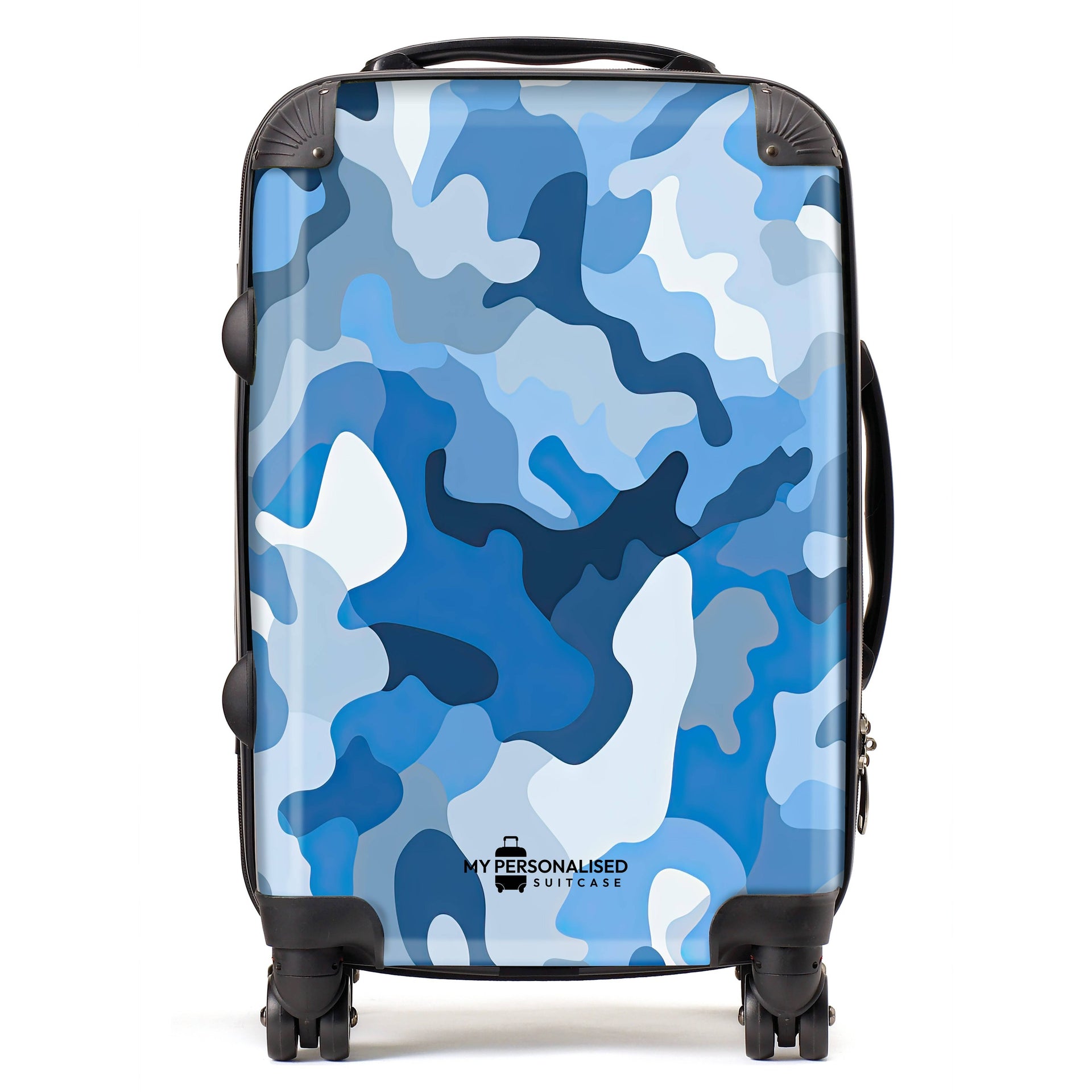 Personalised Blue Camouflage Suitcase Kids/Mini Cabin 