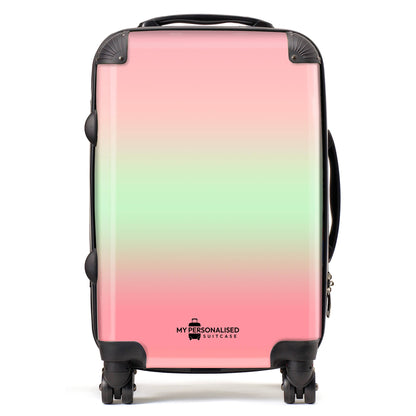 Personalised Pastel Pink and Green Ombre Gradient Suitcase