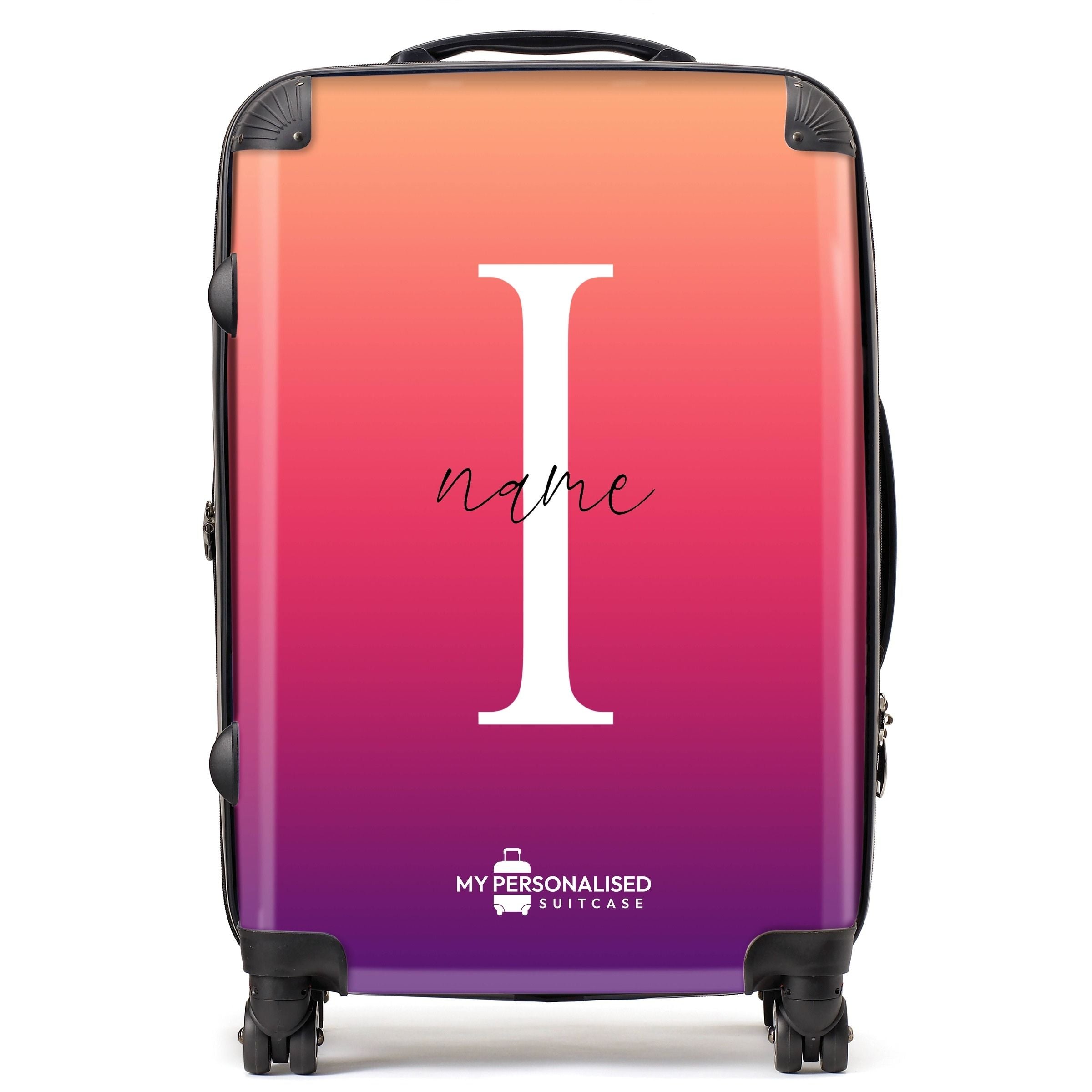 Personalised Purple, Red and Orange Ombre Gradient Suitcase – My ...